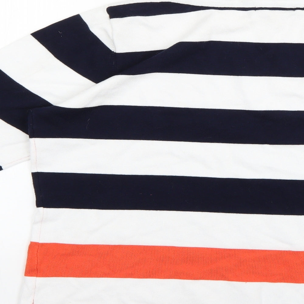 text Womens Multicoloured Striped Pullover Jumper Size L