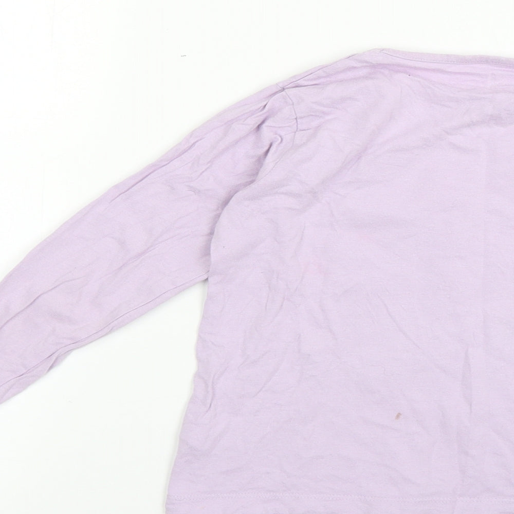 Primark Girls Purple Solid Top Pyjama Set Size 6-7 Years