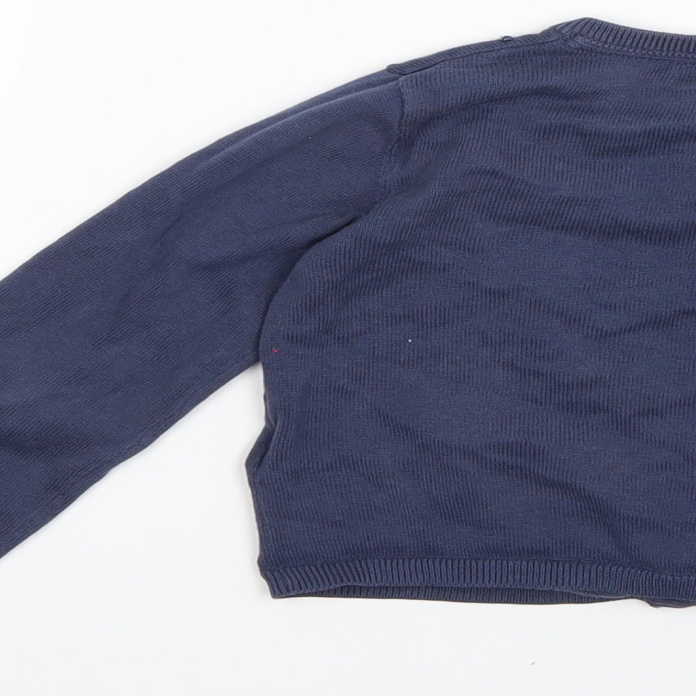 Marks & Spencer Boys Blue Cardigan Jumper Size 5-6 Years