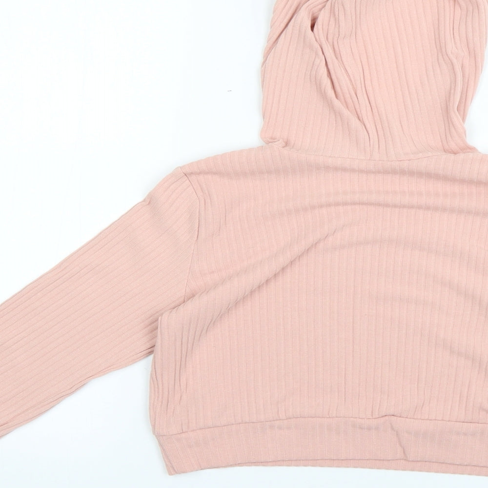 New Look Girls Pink Pullover Hoodie Size S