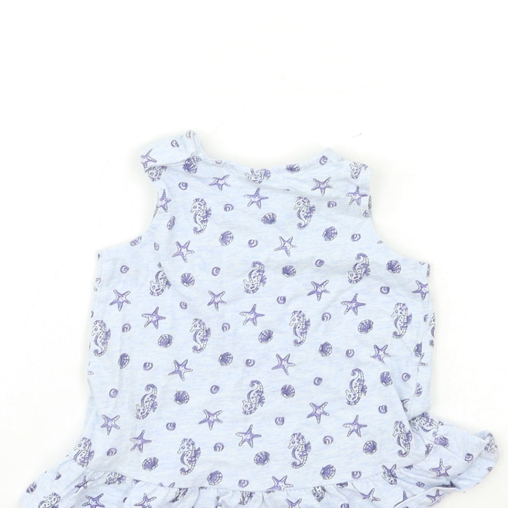 F&F Baby Blue Basic Tank Size 0-3 Months