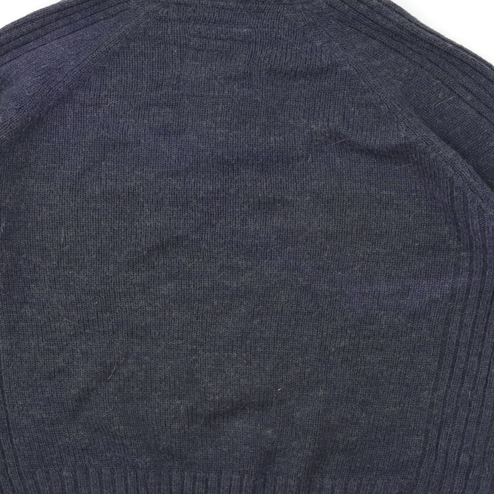 Heritage Mens Blue Knit Pullover Jumper Size L