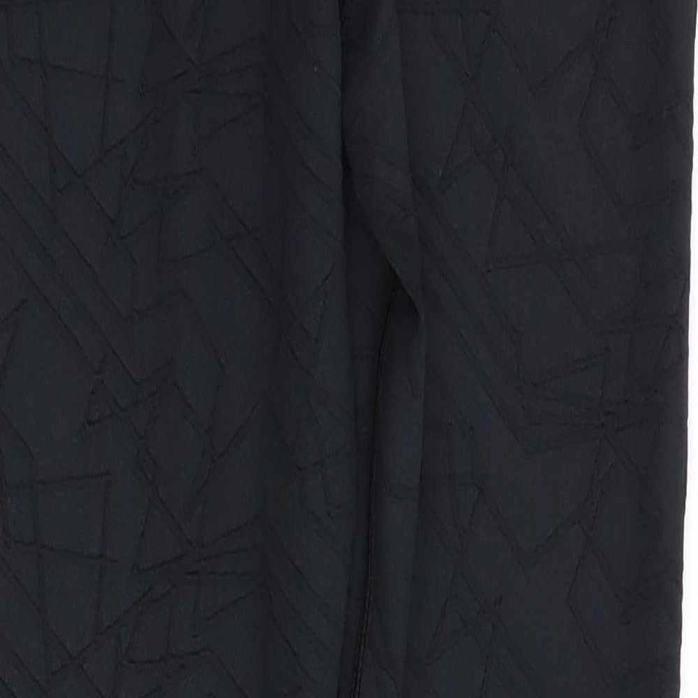 boux sport Womens Black Geometric Jegging Leggings Size 6 L27 in - Stretch waistband/legging