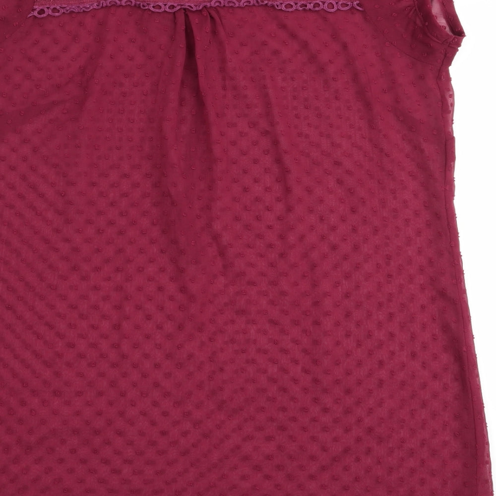 Select Womens Red Polka Dot Basic Blouse Size 8