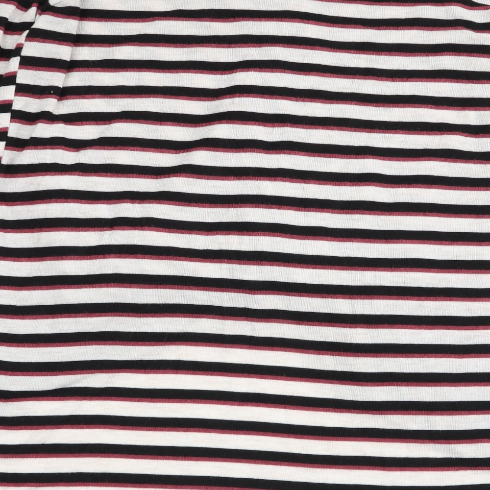 VERO MODA Womens Multicoloured Striped Basic T-Shirt Size 10