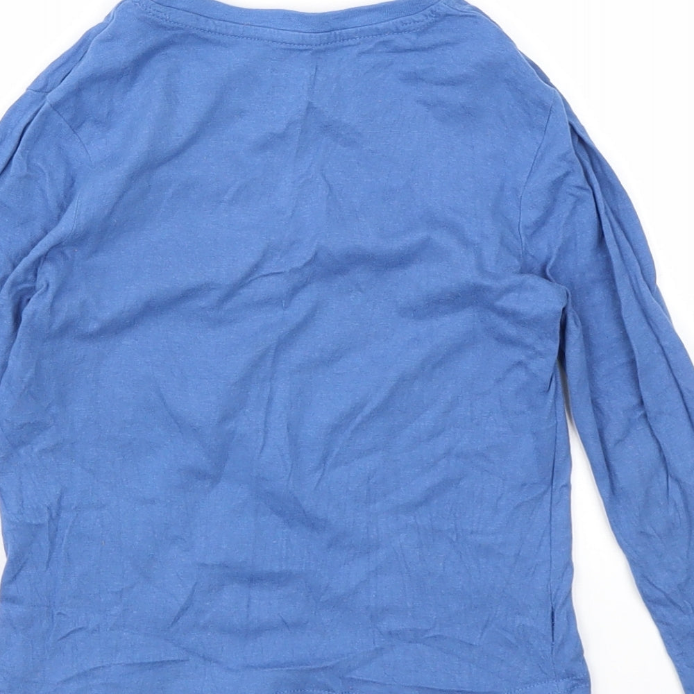 Primark Boys Blue Floral Basic T-Shirt Size 3-4 Years