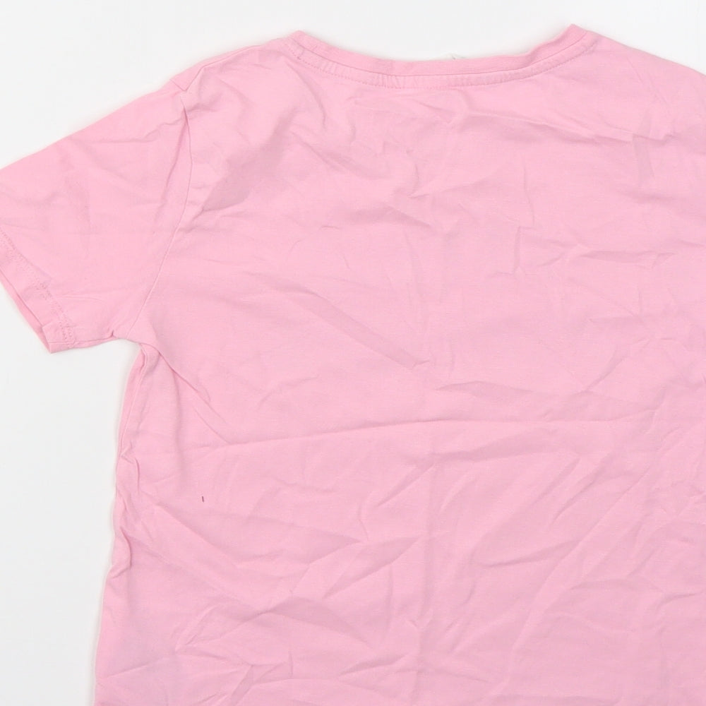 H&M Girls Pink Basic T-Shirt Size 7-8 Years