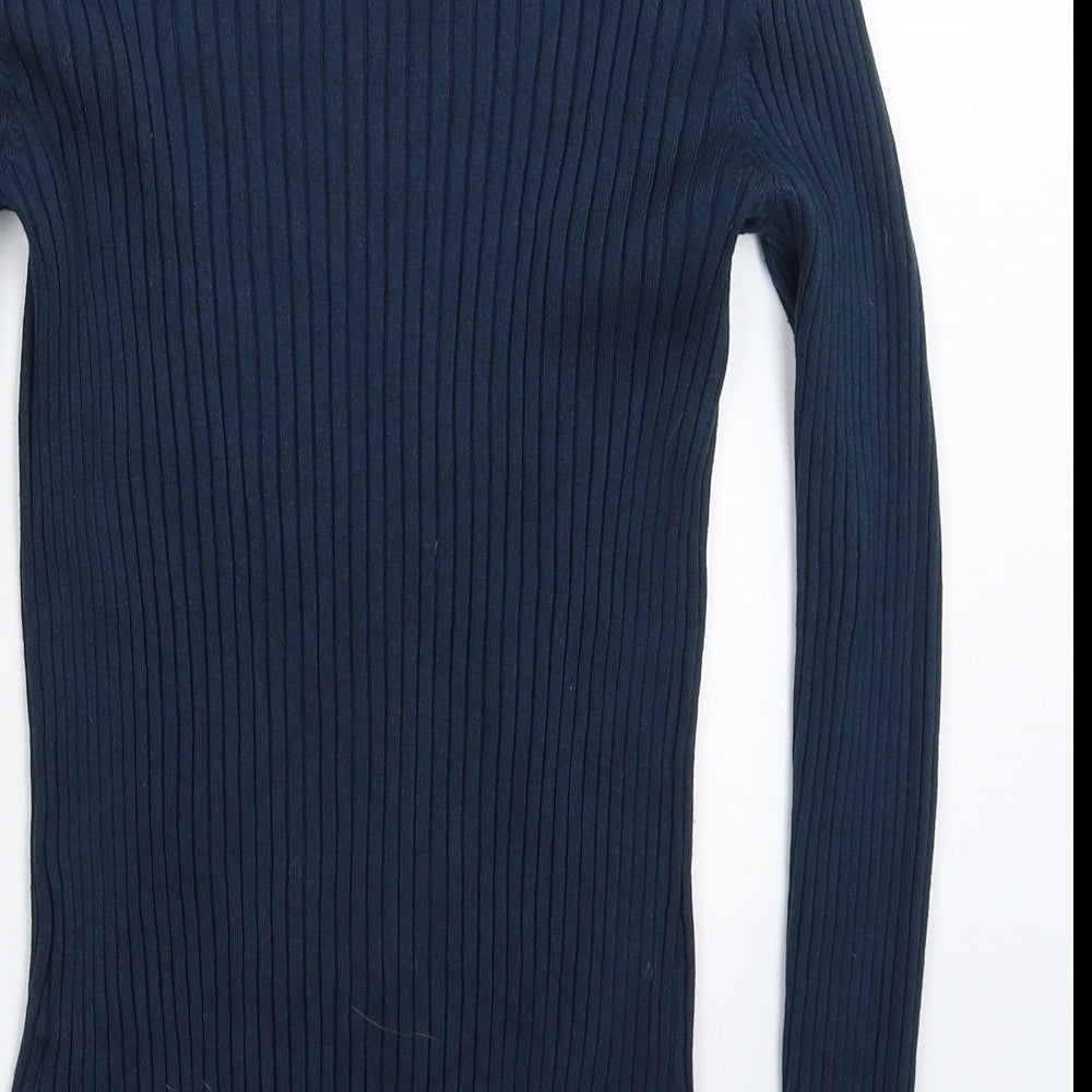 H&M Womens Blue Knit Pullover Jumper Size M