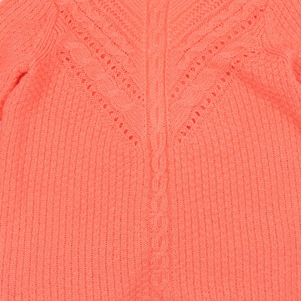 Peacock Womens Orange Cardigan Jumper Size M