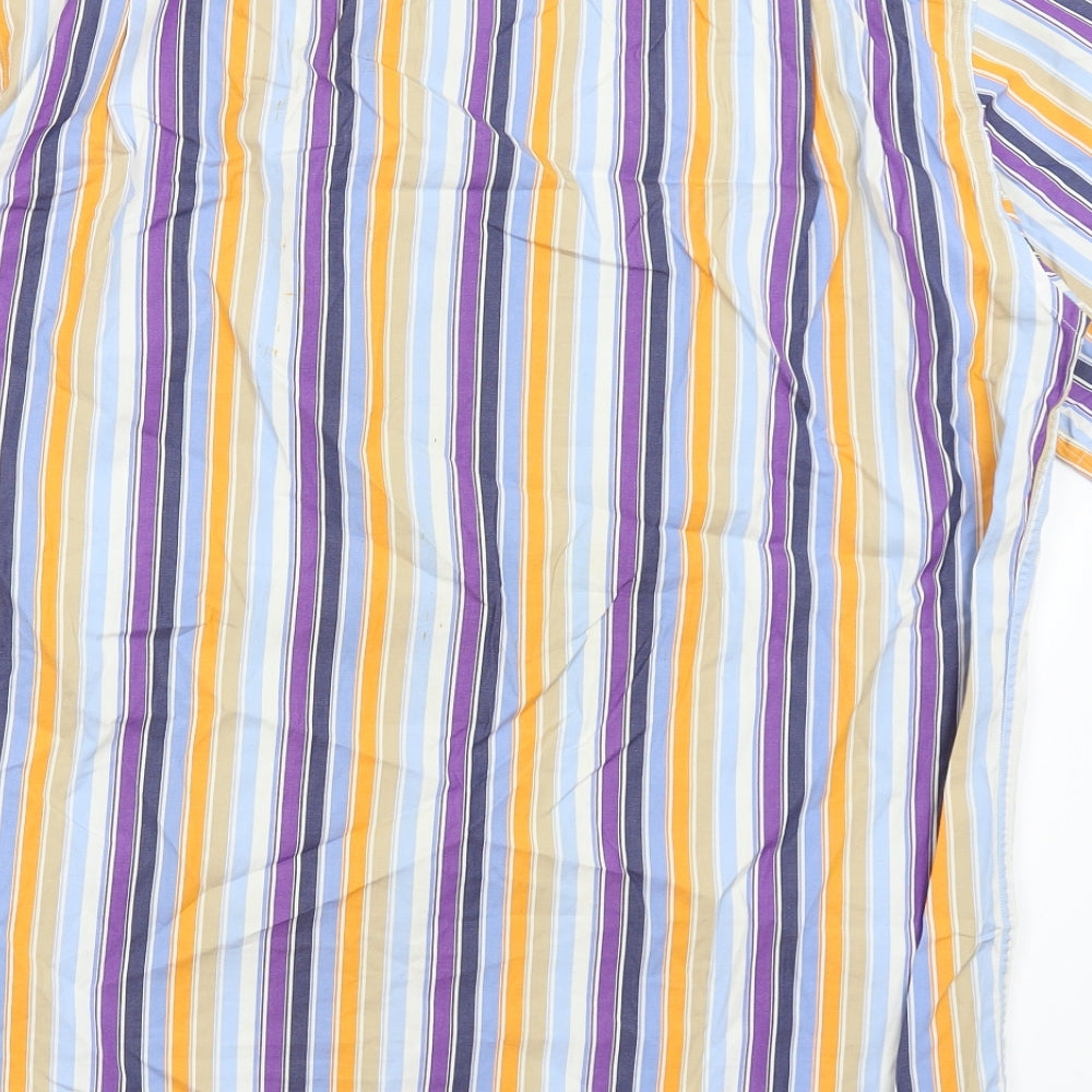 Coveri Womens White Striped Basic Button-Up Size 16