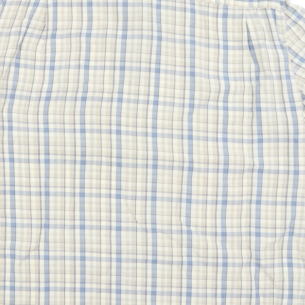 M&S Mens Grey Check Button-Up Size M