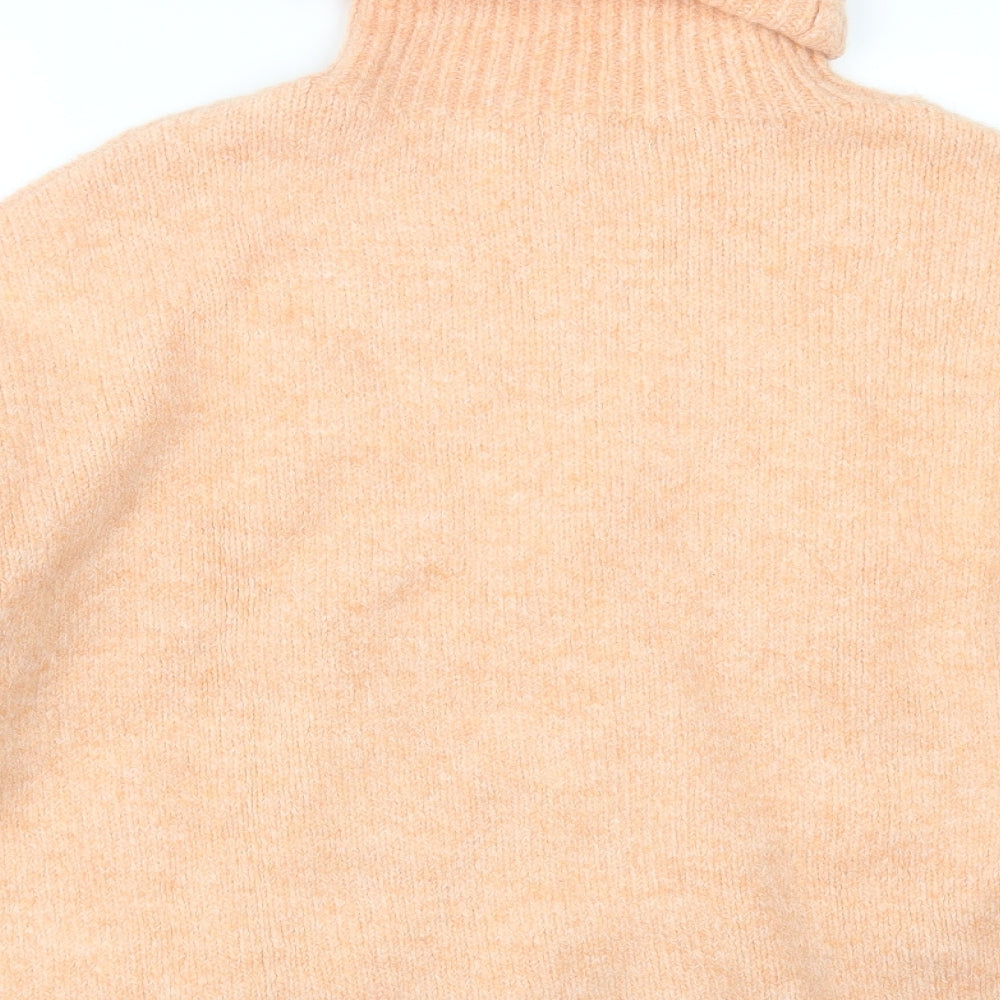 Stradivarius Womens Orange Knit Pullover Jumper Size M