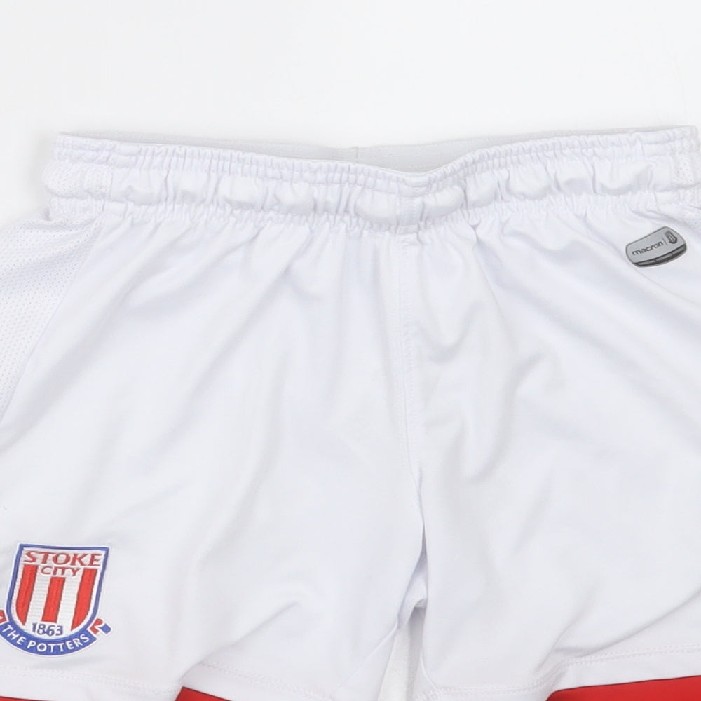Macron Boys White Sweat Shorts Size S - Stoke city
