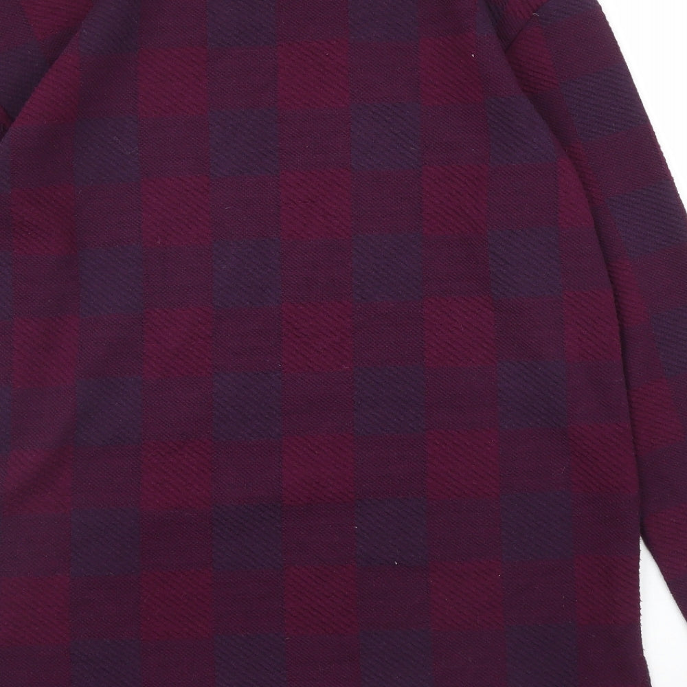 Marks & Spencer Womens Purple Check Pullover Jumper Size 10
