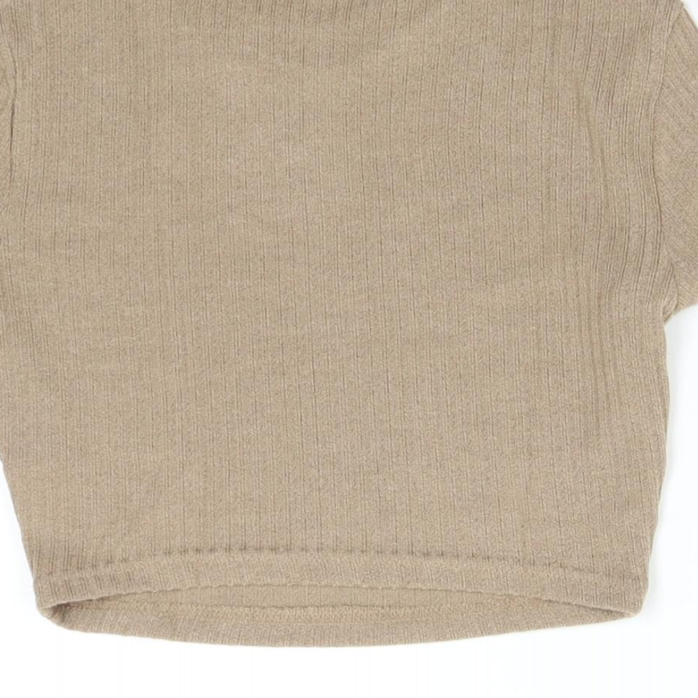SheIn Womens Brown Knit Pullover Jumper Size S