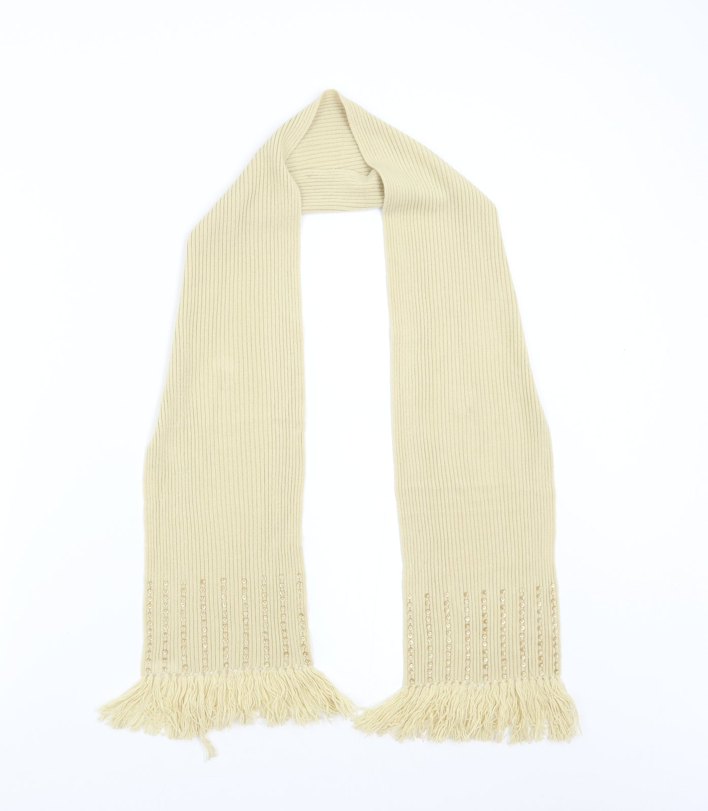 Preworn Womens Beige Knit Scarf