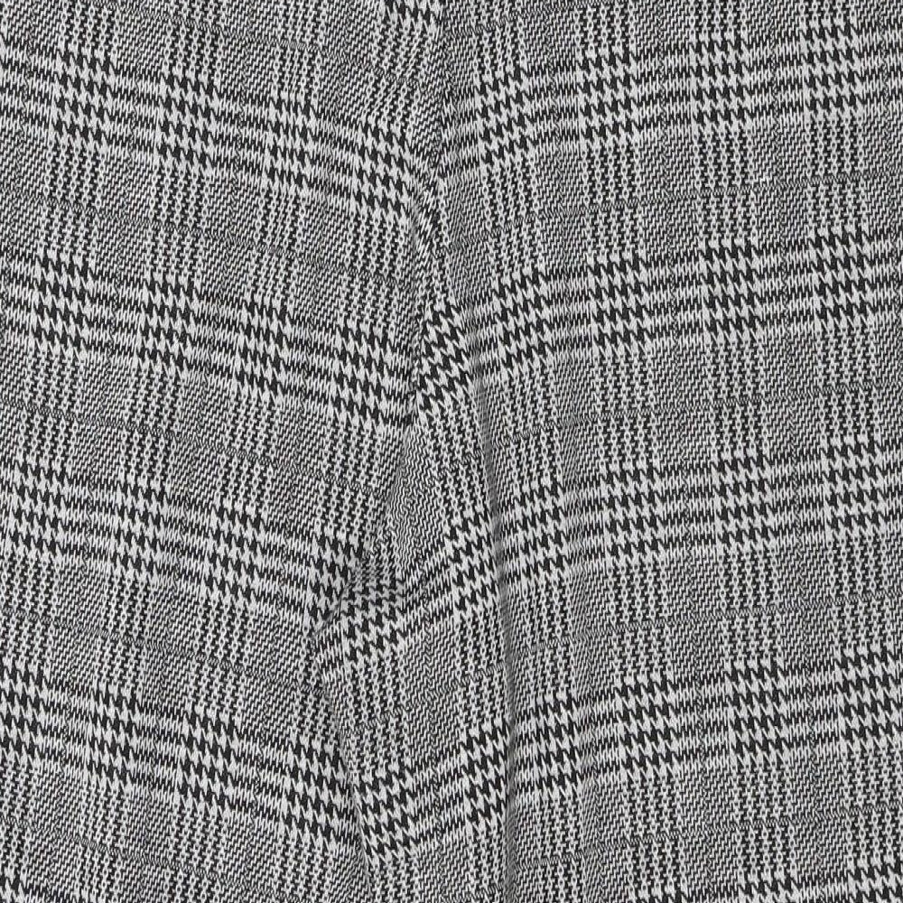 Image Womens Grey Check Cropped Trousers Size 32 in