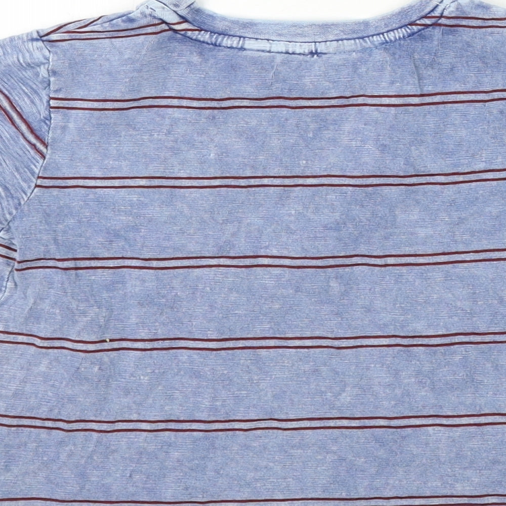 George Girls Grey Striped Basic T-Shirt Size 3-4 Years