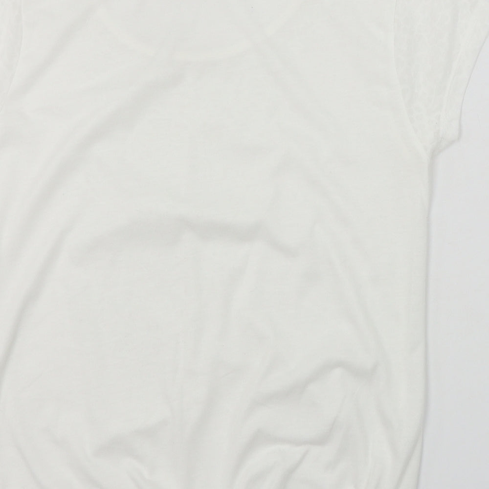 bb collections Womens White Basic T-Shirt Size 14