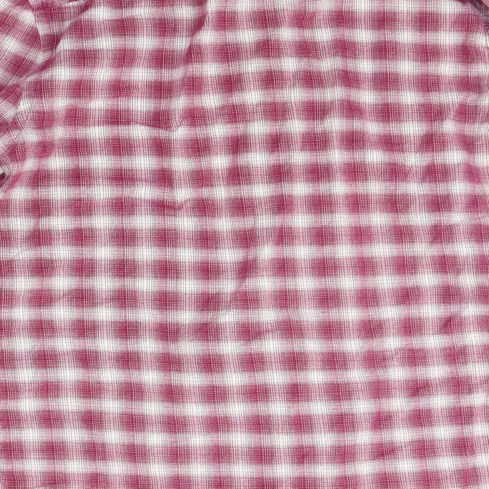 John Lewis Mens Purple Check Button-Up Size M