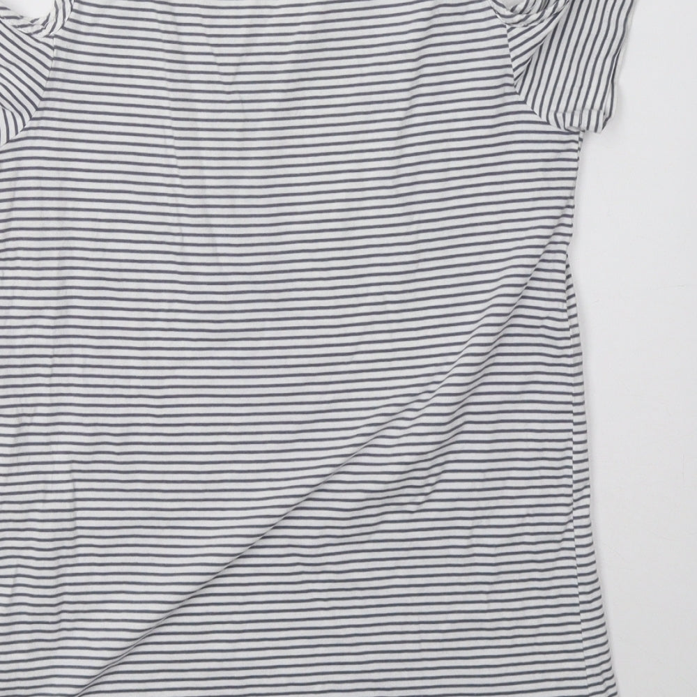 Sainsburys Womens Blue Striped Basic T-Shirt Size 8