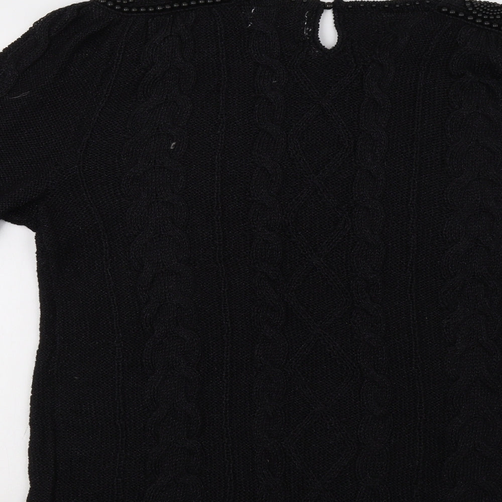 Magnolia Womens Black Pullover Jumper Size L