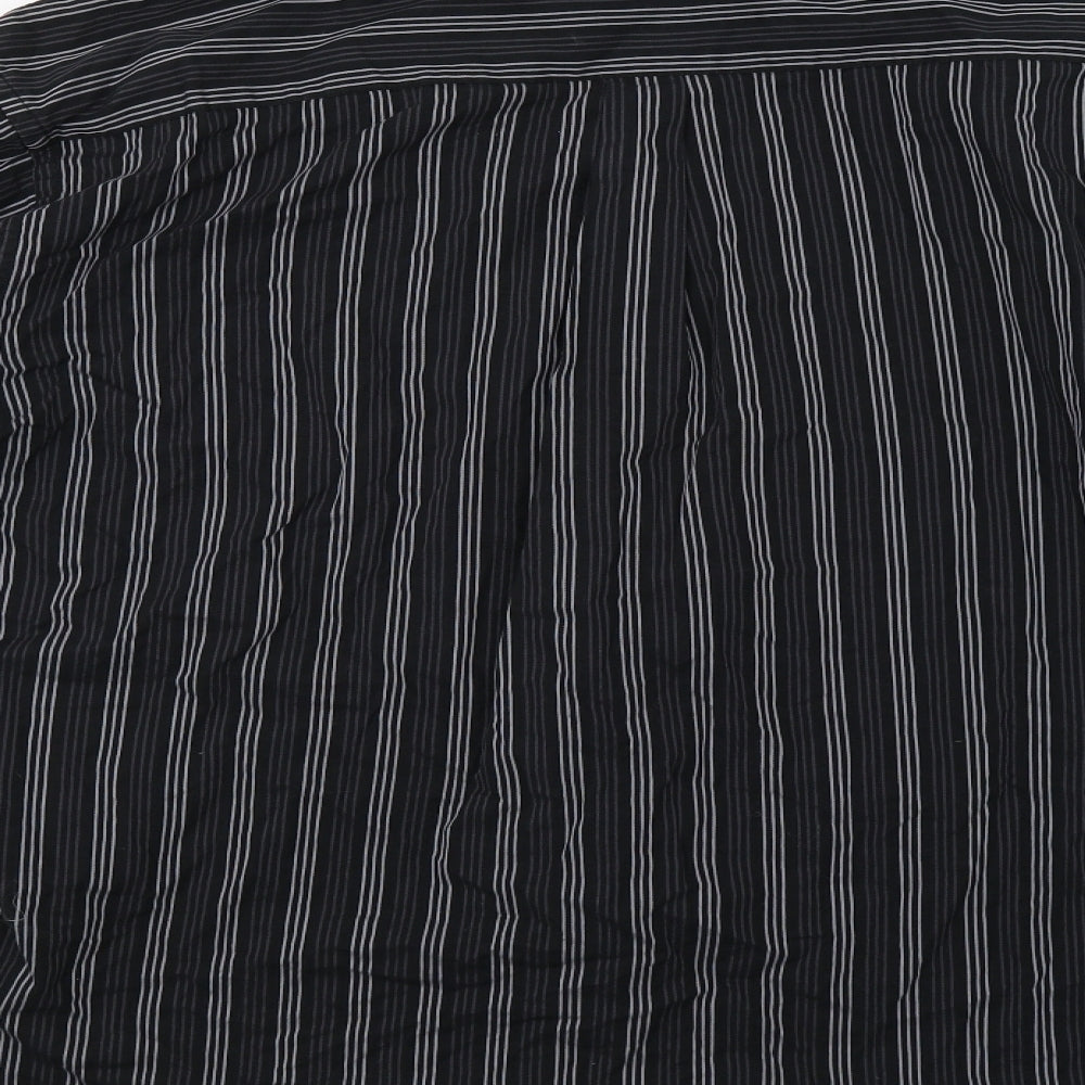Legend Mens Black Striped Button-Up Size 2XL