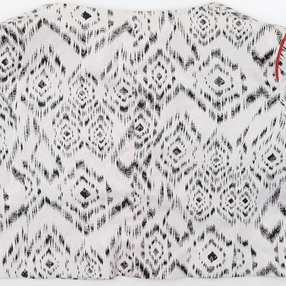 Primark Womens White Geometric Jacket Blazer Size 8