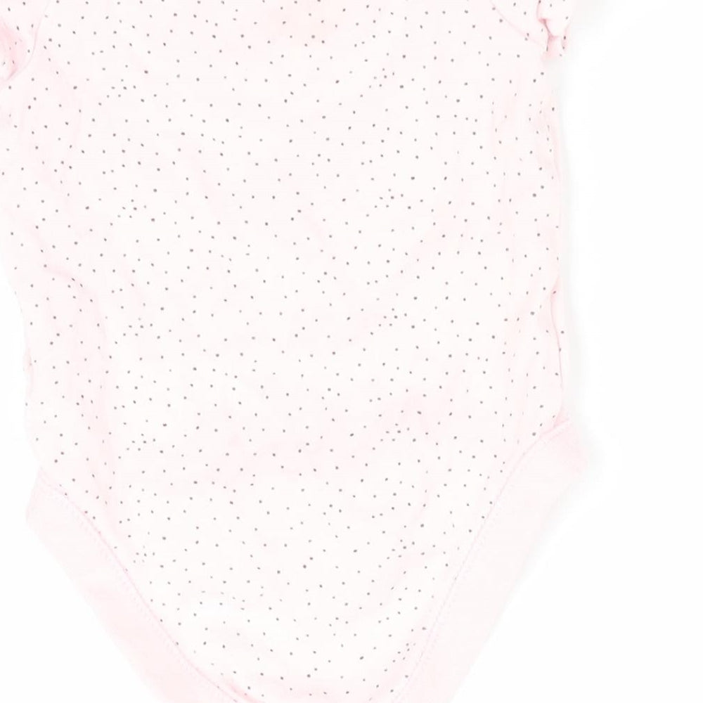 F&F Girls Pink Polka Dot Romper One-Piece Size 0-3 Months