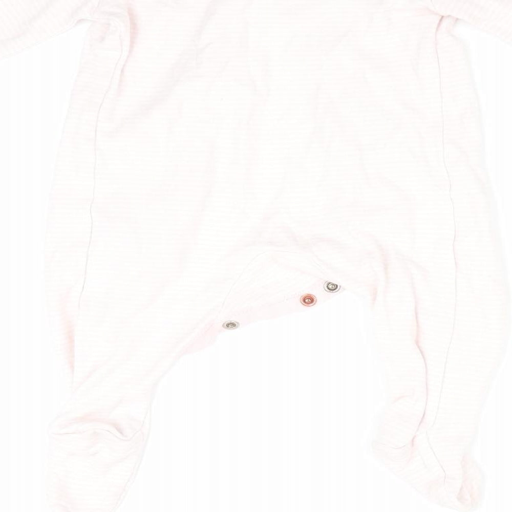 F&F Girls Pink Striped Babygrow One-Piece Size 3-6 Months