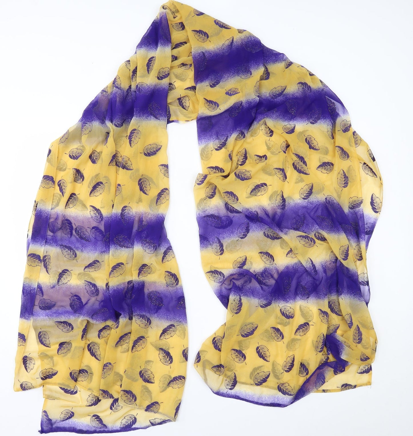 Preworn Womens Yellow Striped Scarf