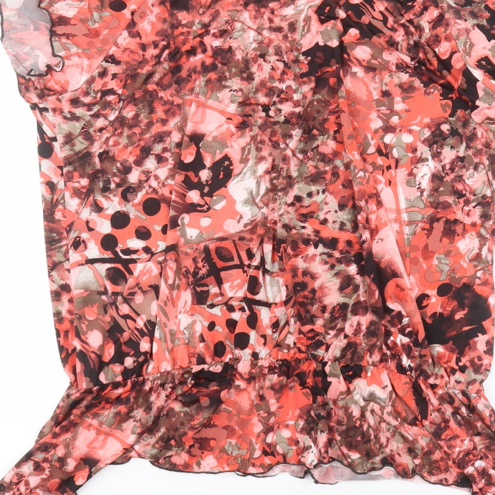 mimosa Womens Pink Floral Basic T-Shirt Size 16