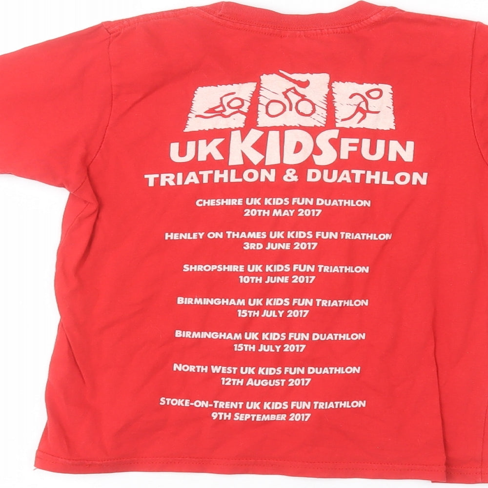 Gilden Girls Red Basic T-Shirt Size S
