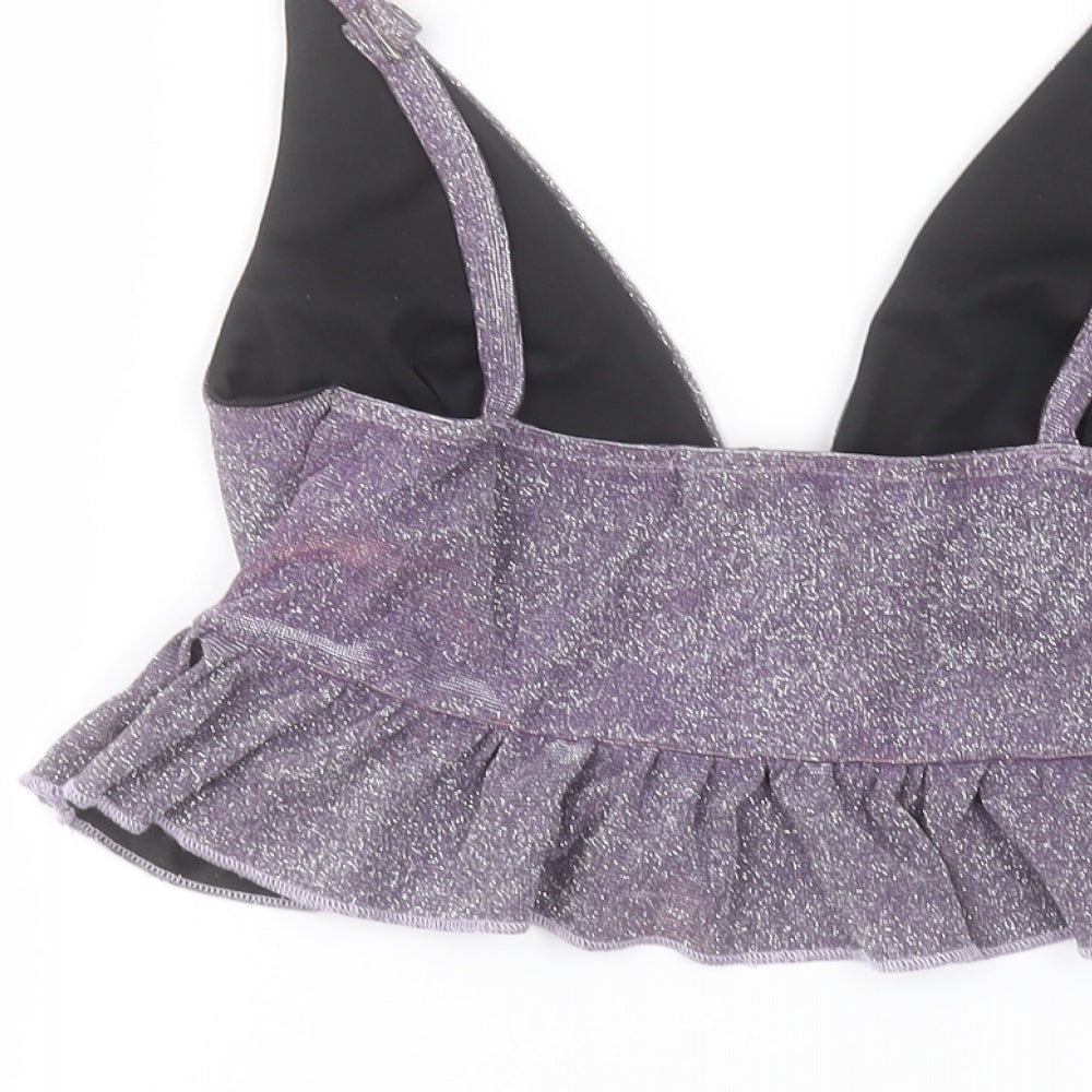 In the Style Womens Purple Basic T-Shirt Size 10