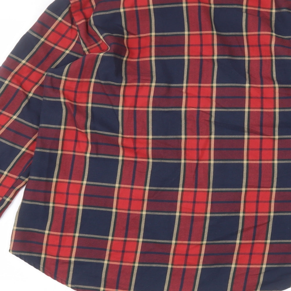 Love women Womens Red Basic Button-Up Size M
