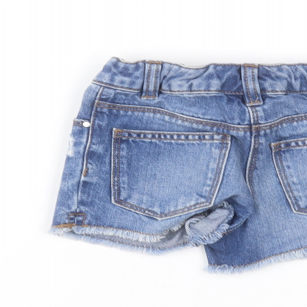 NEXT Girls Blue Denim Cut-Off Shorts Size 3 Years