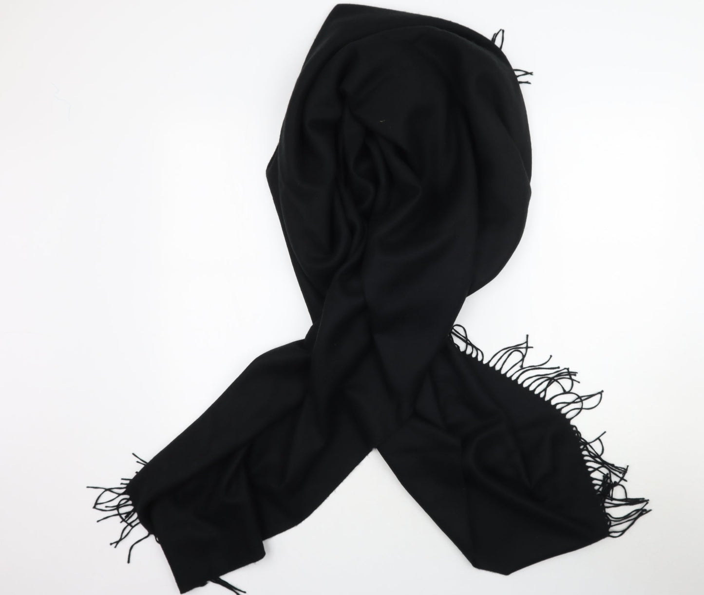 Preworn Unisex Black Knit Scarf