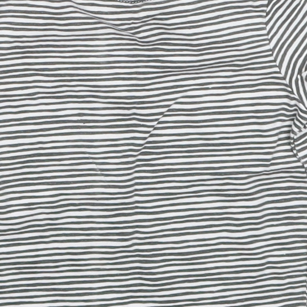F&F Boys Grey Striped Basic T-Shirt Size 0-3 Months