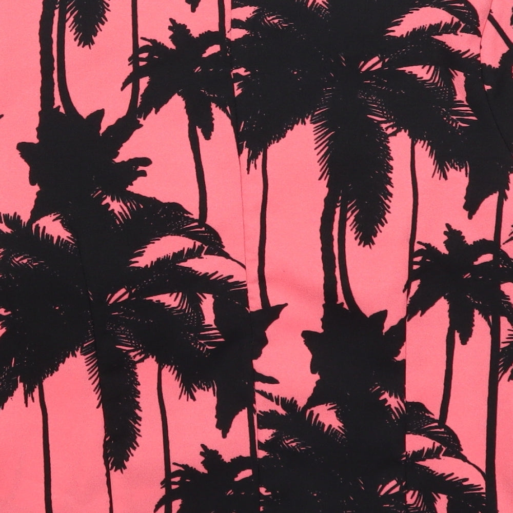 Atmosphere Womens Pink Basic T-Shirt Size 10 - Palm Tree