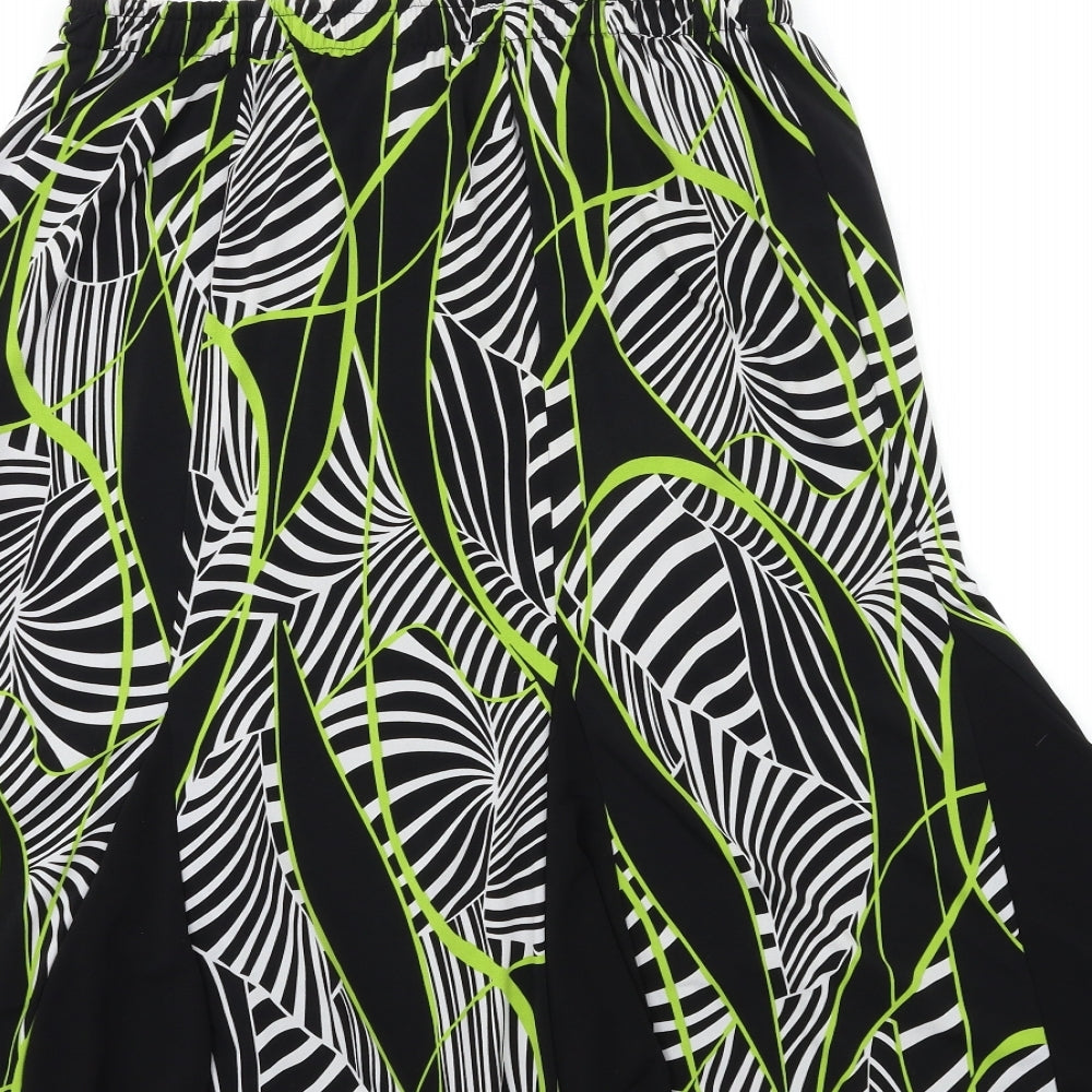 ORDER Womens Black Geometric A-Line Skirt Size 32 in