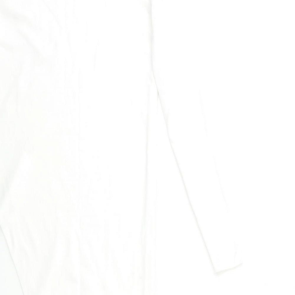 Missguided Womens White Knit Basic Blouse Size 12 - Asymmetric