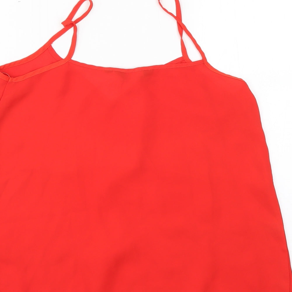 New Look Womens Red Basic Blouse Size 8
