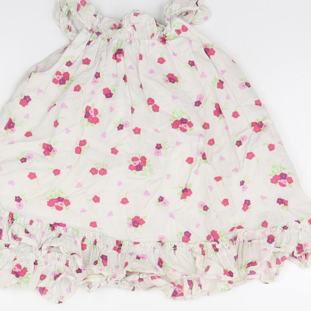 Baby GAP Girls White Floral Fit & Flare Size 6-9 Months