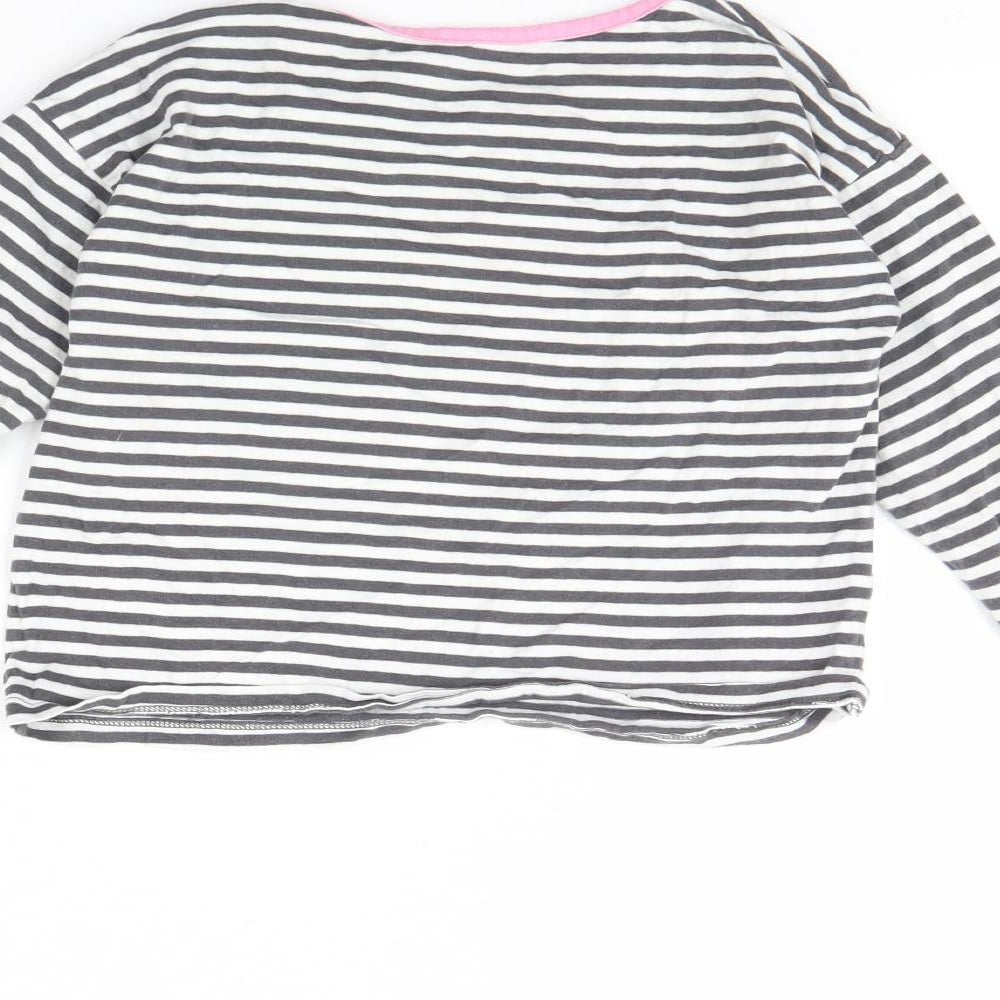 TU Girls White Striped Basic T-Shirt Size 8 Years