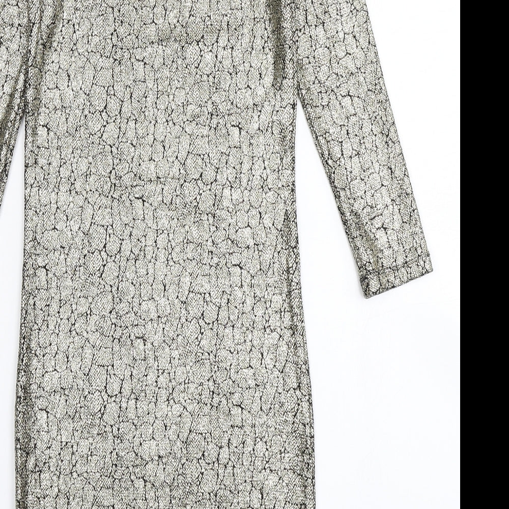 Topshop Womens Gold Bodycon Size 6