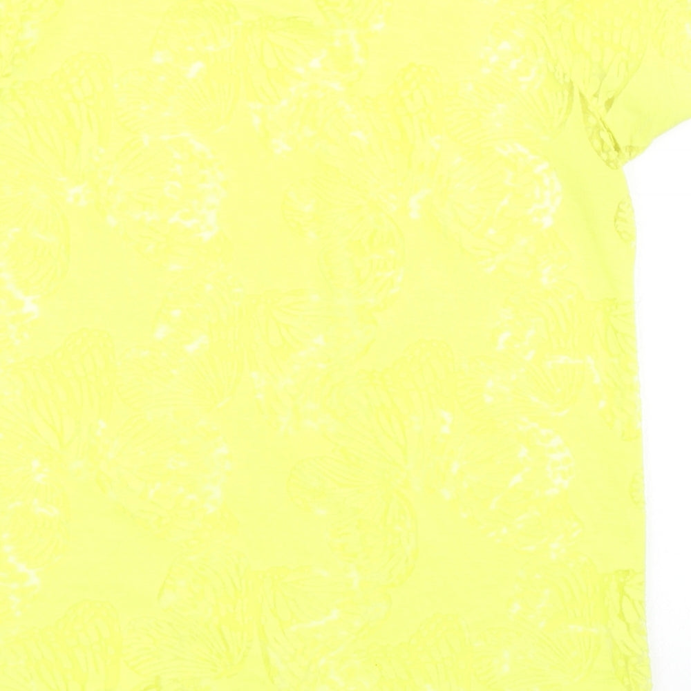 Atmosphere Womens Yellow Floral Basic T-Shirt Size 6