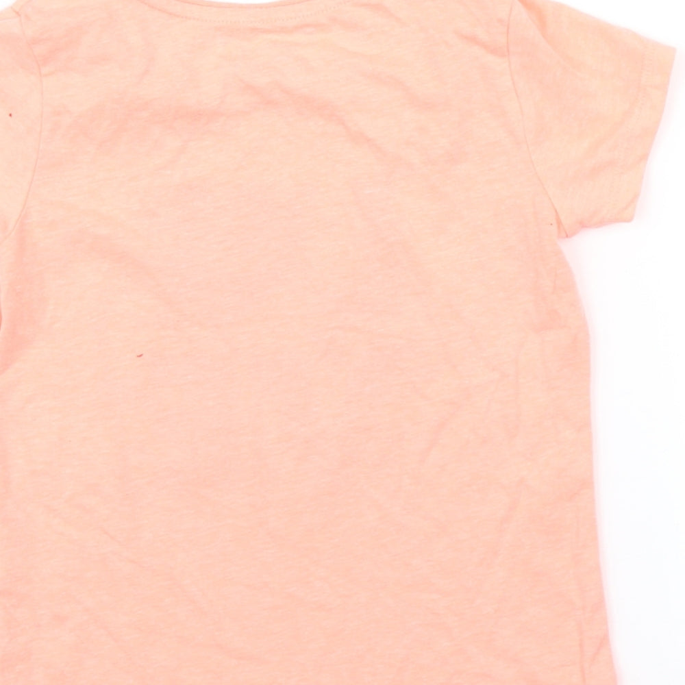 Primark Girls Orange Basic T-Shirt Size 5-6 Years