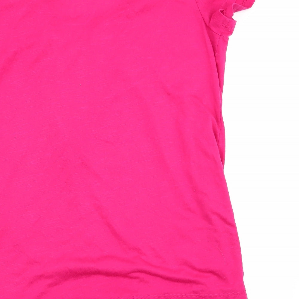 Debenhams Womens Pink Floral Basic T-Shirt Size 12
