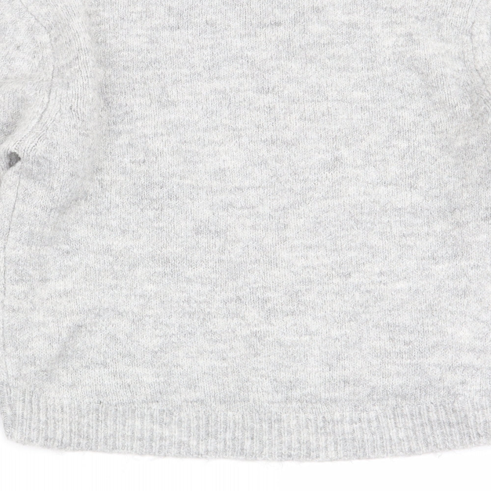 Primark Girls Grey Animal Print Pullover Jumper Size 9-10 Years