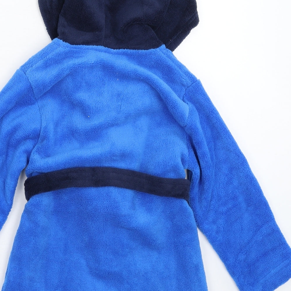 Disney Boys Blue Solid Fleece Robe Size 6 Years
